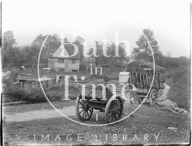 Rural scene with cart, Lacock, Wiltshire 1926