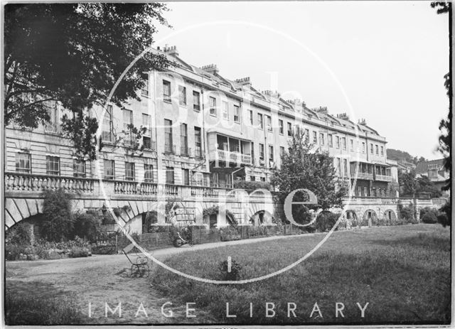 The concave front, facing the garden, Cornwallis Crescent. Bristol c.1950