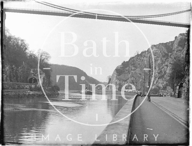 View under Clifton Suspension Bridge, looking north up the Portway, Bristol c.1950