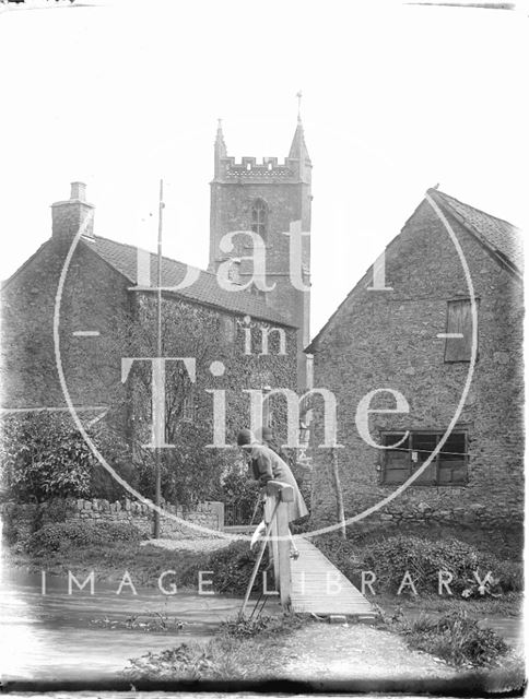 Looking over the bridge, Nunney, Somerset 1926