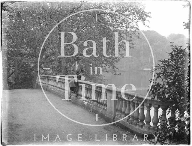 The bridge over the lake at Orchardleigh, Somerset 1926