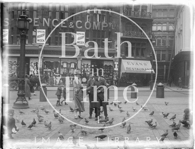 Feeding the pigeons during a trip to London 1926