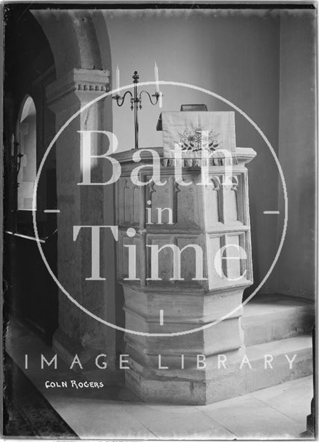 The Pulpit, St. Andrew's Church, Coln Rogers, Gloucestershire c.1935