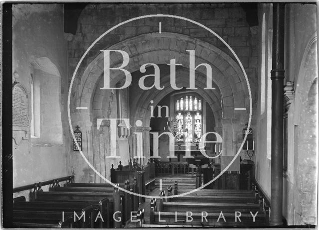 Interior of St. James the Great Church, Coln St. Dennis, Gloucestershire c.1935