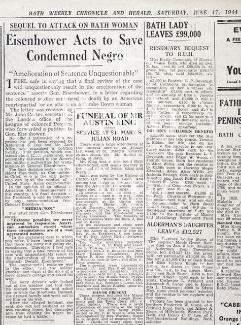 Eisenhower acts to save condemned negro 1944