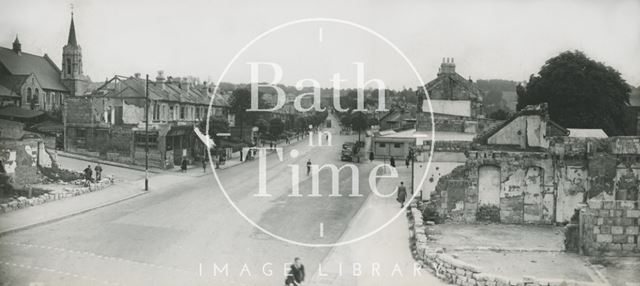 Wells Road, Bear Flat, after wartime bombing, Bath c.1943