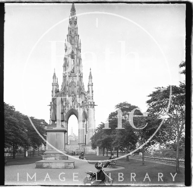 The Scott Monument, Princes Street Gardens in Edinburgh, Scotland c.1900