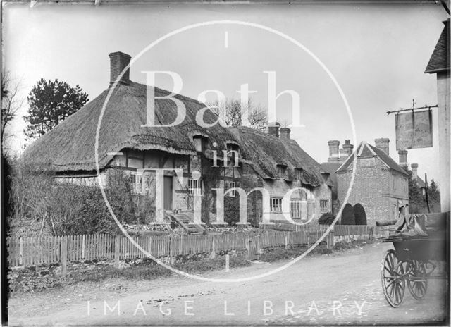 Timber-framed, thatched cottage, Keevil, Wiltshire c.1930