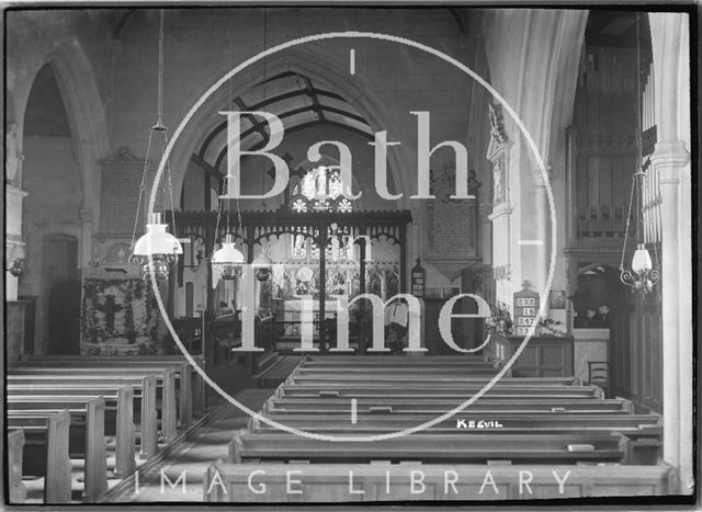 Interior of Keevil Church, Wiltshire c.1930