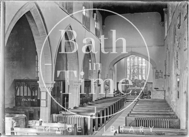 Interior of Pilton Church, Somerset c.1934