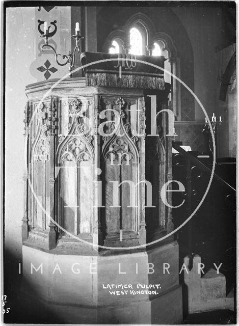 Latimer pulpit, West Kington Church, Wiltshire 1935