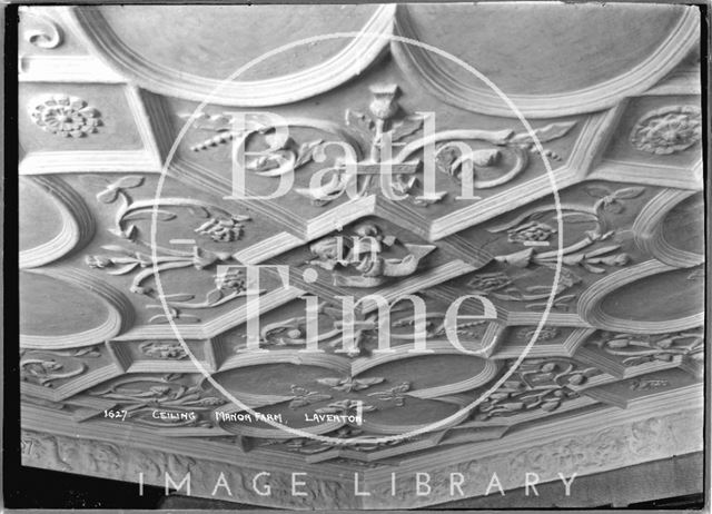 Ceiling from 1627, Manor Farm, Laverton, Somerset 1931