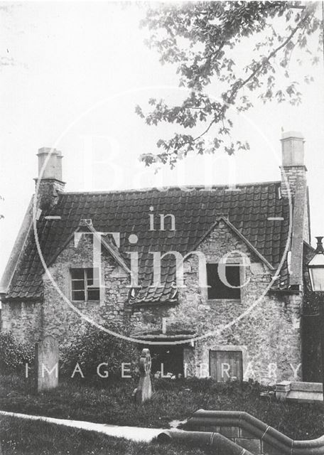 Old cottage adjacent to the churchyard entrance, Church Buildings, Twerton, Bath c.1900