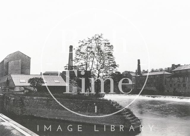 The lock on the Avon Navigation at Twerton, with the mill behind, Bath c.1903