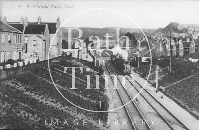 The down goods train between Brougham Hayes and Brook Road in Oldfield Park, Bath c.1920?