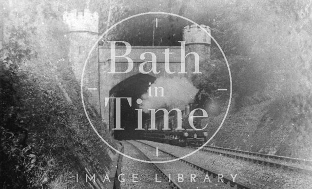 The up train emerging from Twerton Tunnel, Bath c.1903