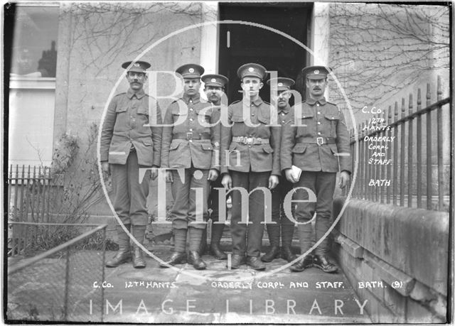 C. Co. Orderly Corporal an staff 12th Hants, Bath No. 9 1915