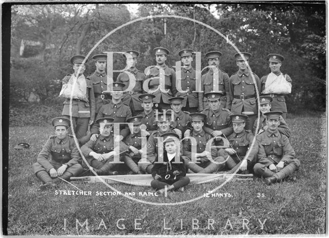 Stretcher Section and R.A.M.C. 12th Hants, Bath No. 35 1915