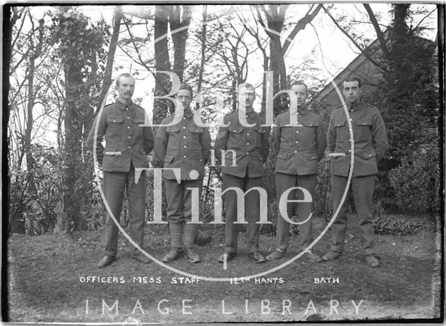 Officer's Mess Staff 12th Hants, Bath 1915