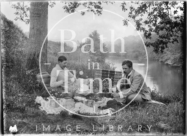 Picnic by the River Avon, Warleigh c.1910