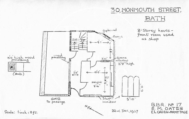 30, Monmouth Street floor plan, Bath 1967