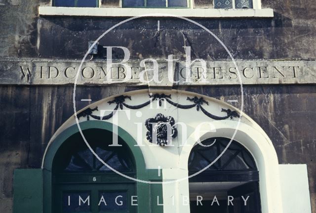 Doorway to 8, Widcombe Crescent, Bath 1969