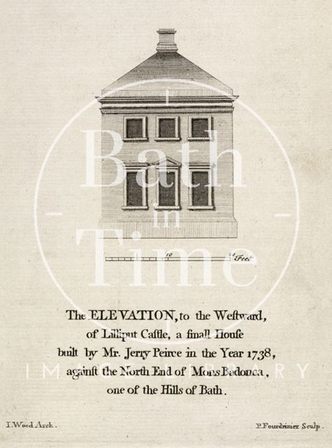 The west elevation of Lilliput Castle, Bath 1749