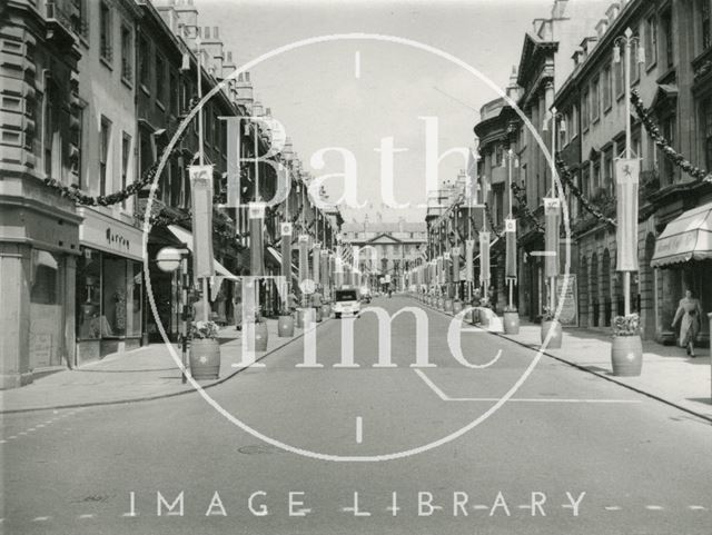 Milsom Street, Bath decorated for the Coronation of Queen Elizabeth II 1953