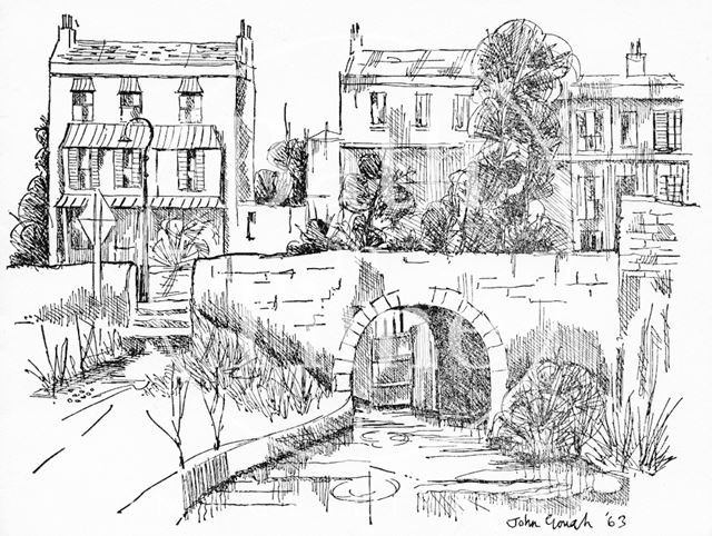 Canal study, Widcombe and the Kennet and Avon Canal, Bath 1963