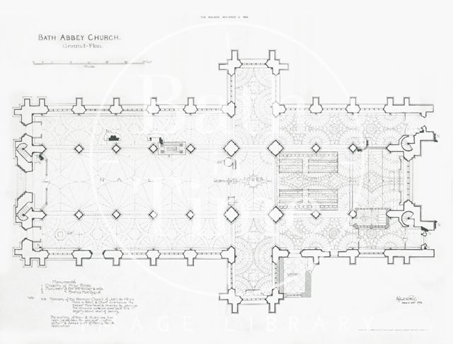 Ground Plan of Bath Abbey 1894