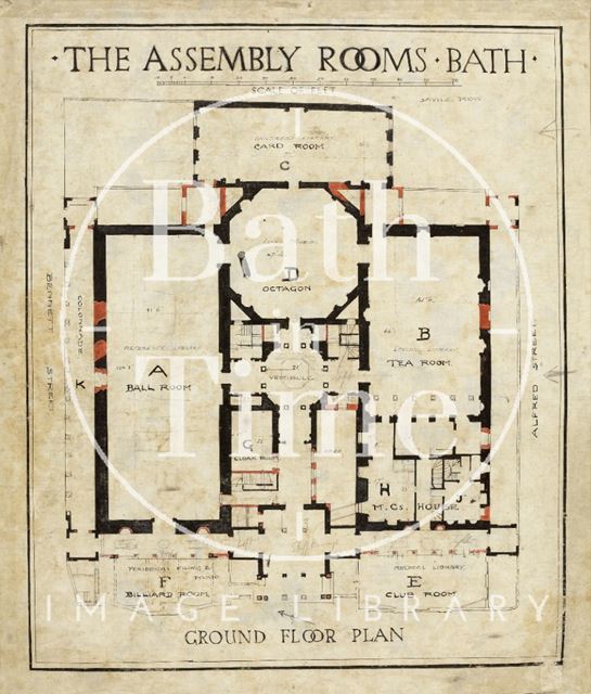 Assembly Rooms (ground floor plan), Bath c.1934?