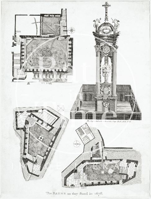 The Baths as they stood in Bath (1676) 1801