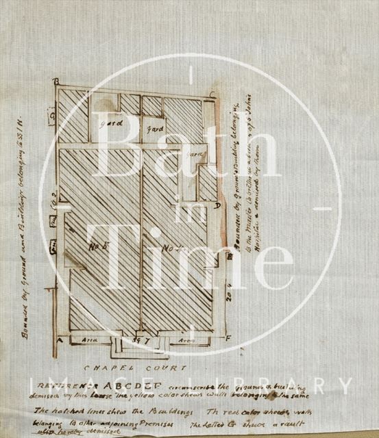 Plan of buildings in St. John's Hospital off Chapel Court, Bath 19th century?