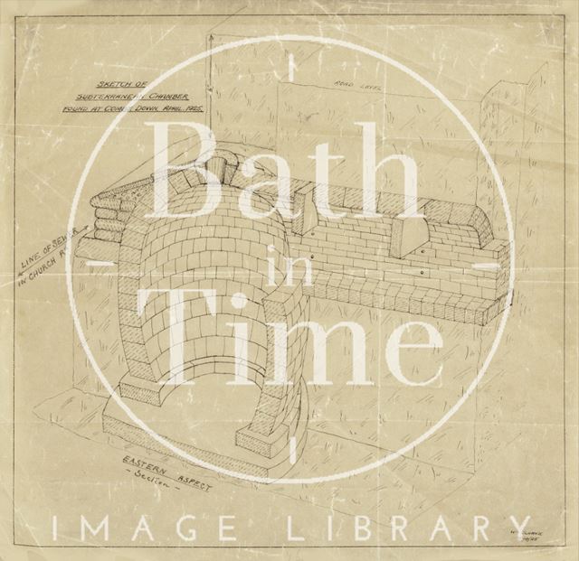 Plan of subterranean chamber at Combe Down, Bath 1925