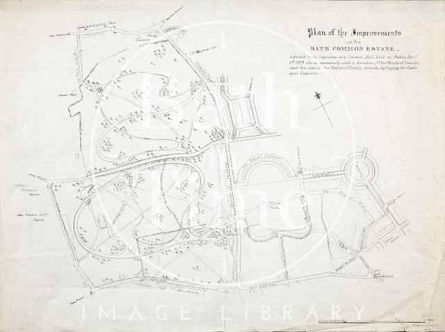 Plan of the Improvements on the Bath Common Estate (Royal Victoria Park), Edward Davis 1829