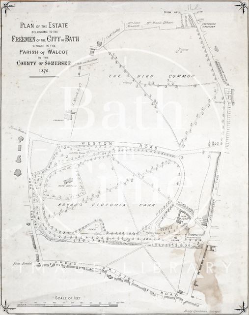 Plan of Freeman's Estate (Bath Commons - Royal Victoria Park) 1875