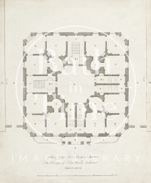 Plan of the Hot Bath at Bath, John Wood Jr. 1777