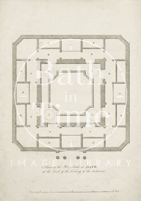 The Plan of the Hot Bath at Bath by John Wood Jr. (source of plans #43 & 44) 1777