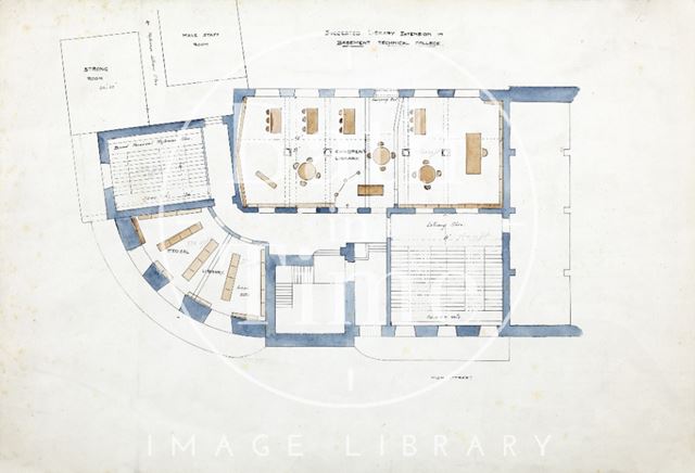 Plan of Technical Schools, Bath (basement) - Library extension 1932