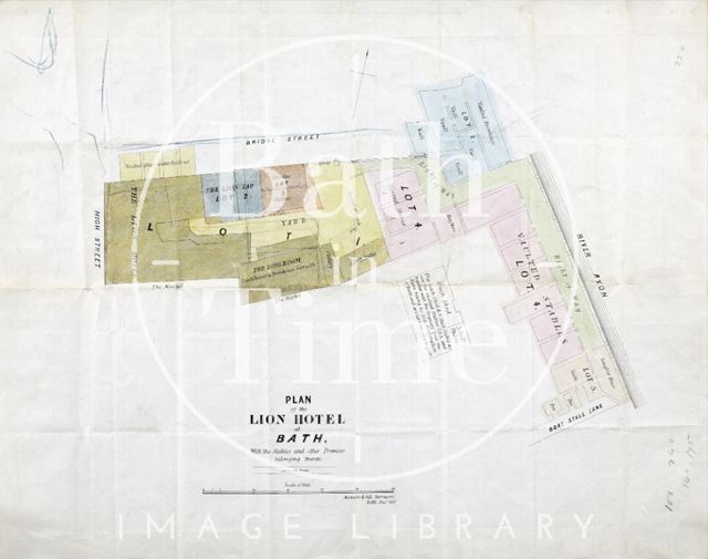 Plan of Lion Hotel at Bath (White Lion Hotel), Bridge Street) 1852