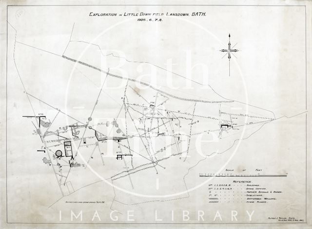 Exploration in Little Down Field on Lansdown, Bath 1905-1908