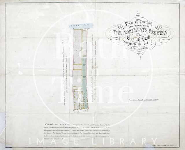 Plan of the premises lately forming Northgate Brewery, Bath - Lot 1 early 1800s