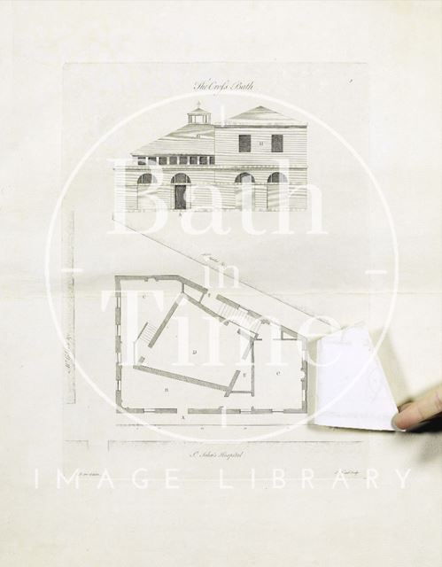 A Plan and elevation of the Cross Bath, Bath c.1781