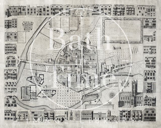 Complete Joseph Gilmore Map of the City of Bath 1694-1717