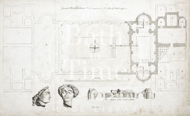 Plan of ancient Roman bath found in Bath in 1755 1799-1803