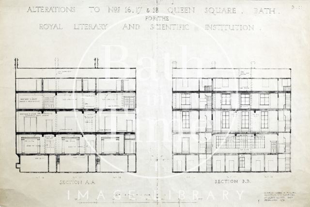 Alterations to 16, 17 & 18, Queen's Square, Bath for the Bath Royal Literary and Scientific Institution 1931