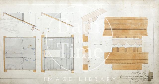 A new room at the Bath Royal Literary and Scientific Institution (plans of details) - Charles W. Dymond 1889