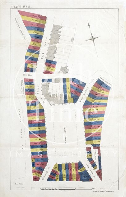 Sales plan for St. James's Square, Great Bedford Street & Park Street, Bath - Lots 81-247 - Plan No. 4 pre-1872