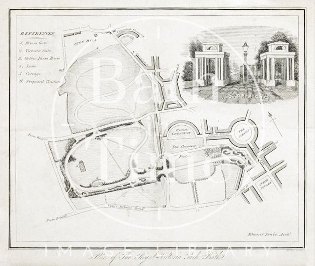 Plan of the Royal Victoria Park, Bath - Edward Davies 1837