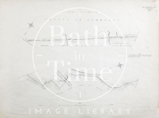 Bath Corporation Water - intended conduit work No. 9 (along London Road from Batheaston, crossing to Bathwick at Cleveland Baths) - Sheet No. 5 1903